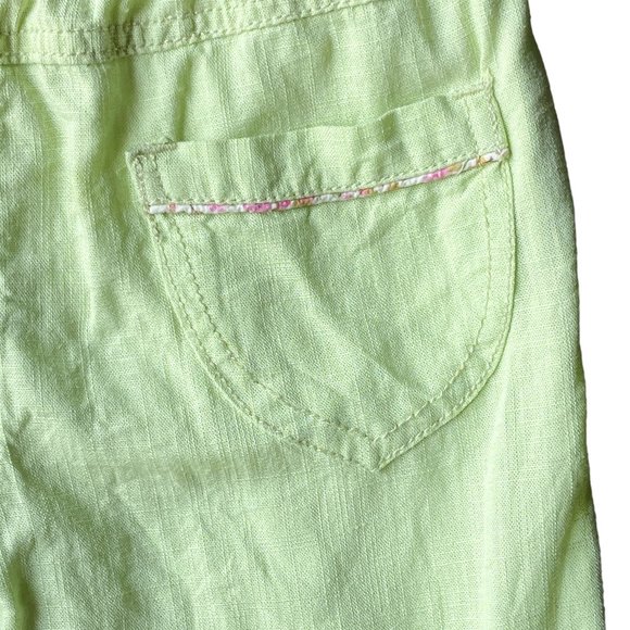 Trish Scully Girls Lime Green Pants with and Pink Floral cuff and Belt Size 7 - Picture 6 of 6